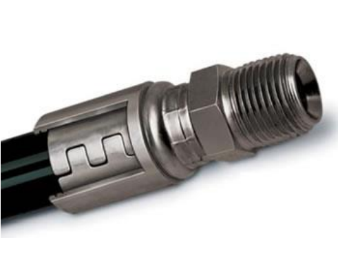 Gates MegaCrimp Hydraulic Couplings | Wire‑Braid/Spiral Hose Ends | Zinc‑Nickel Steel | Straight/Elbow | Match Dash Sizes | High Pressure Leak‑Free Crimp Fittings UAE